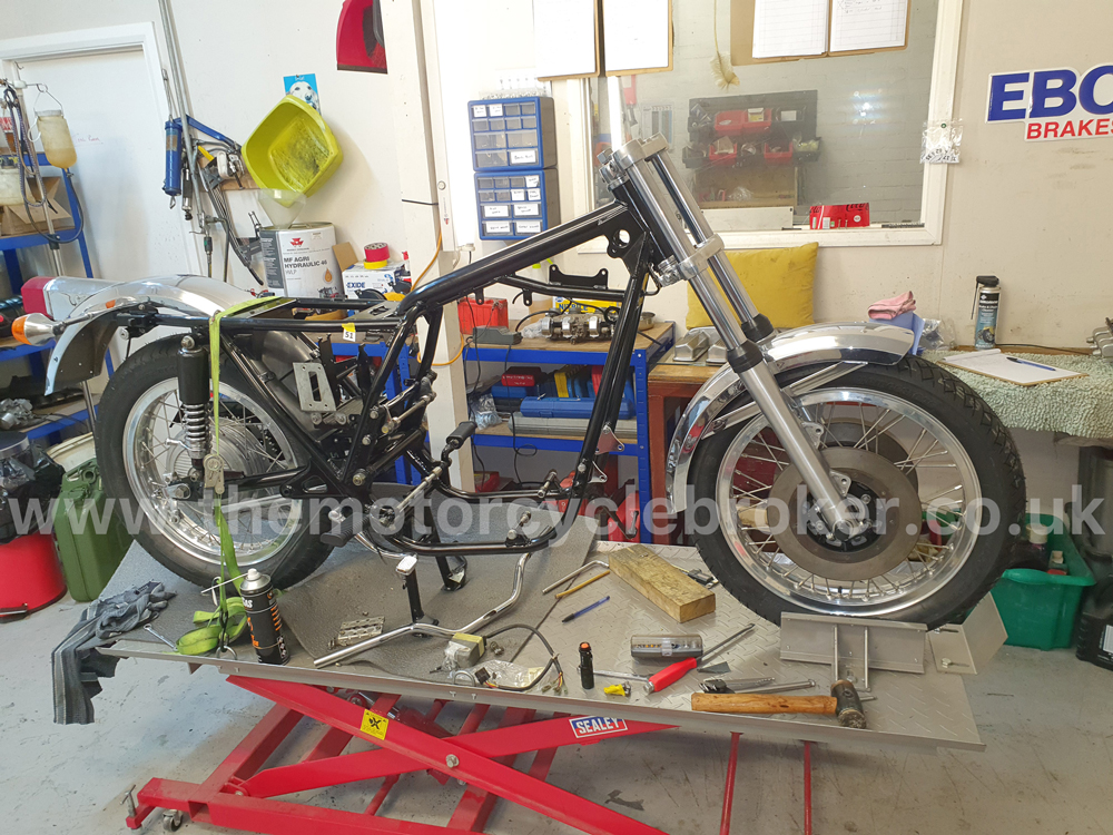 Benelli Sei 750 rolling chassis is built up