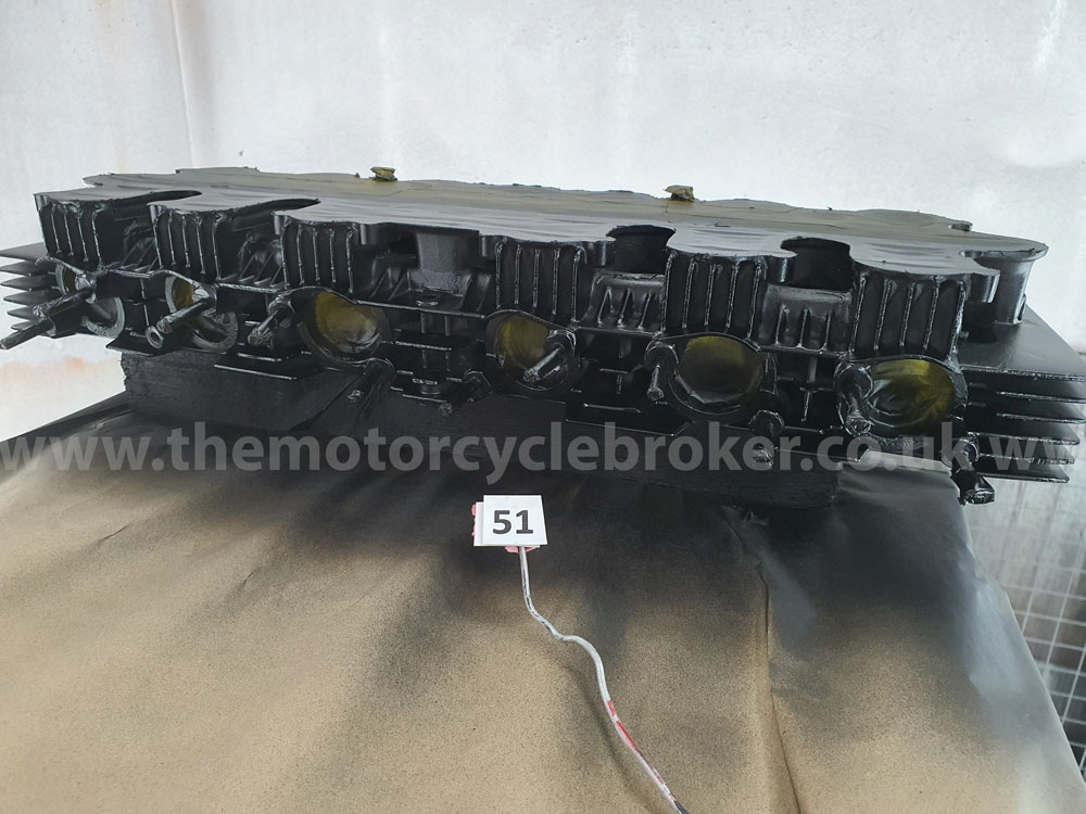 Benelli Sei 750 cylinder head painted black