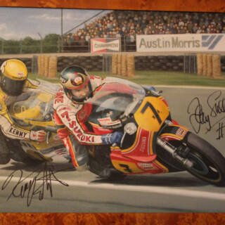 Barry Sheene Kenny Roberts oil painting