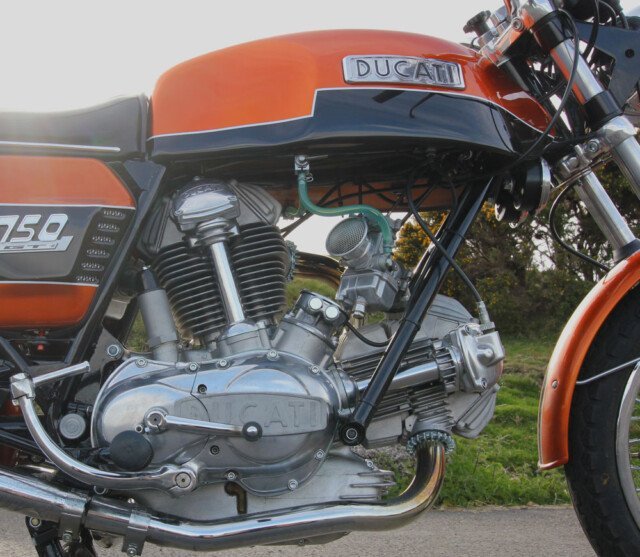 Ducati 750GT round case motor RHS