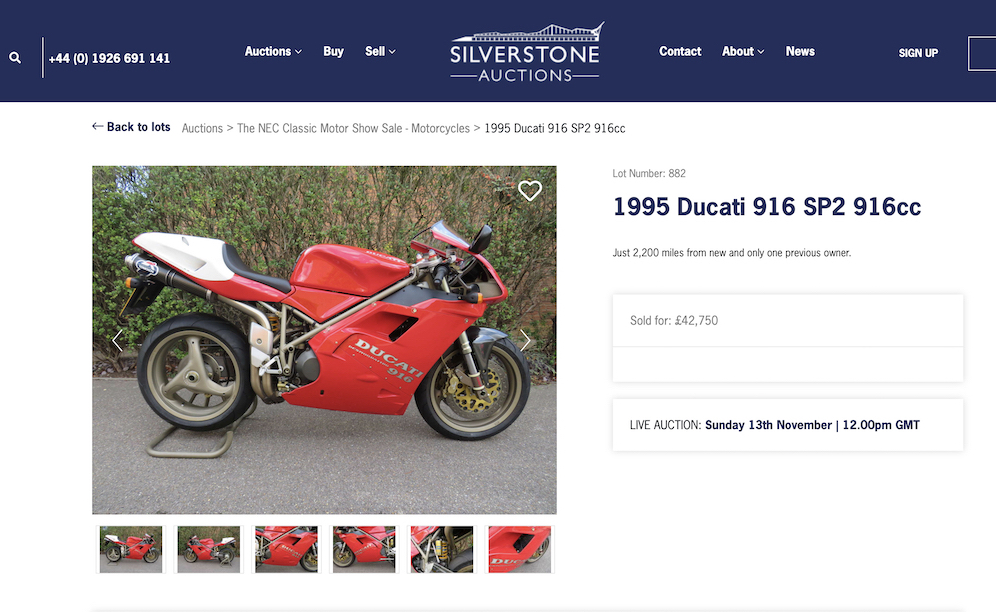 Ducati 916 prices rising as predicted