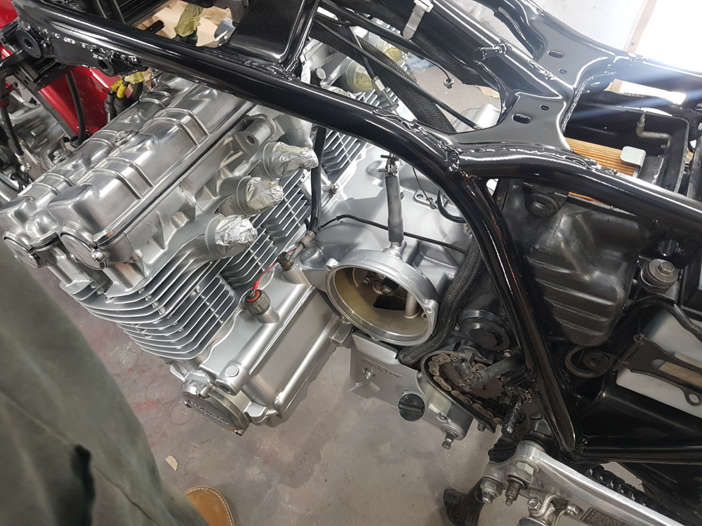 Frame and engine painted