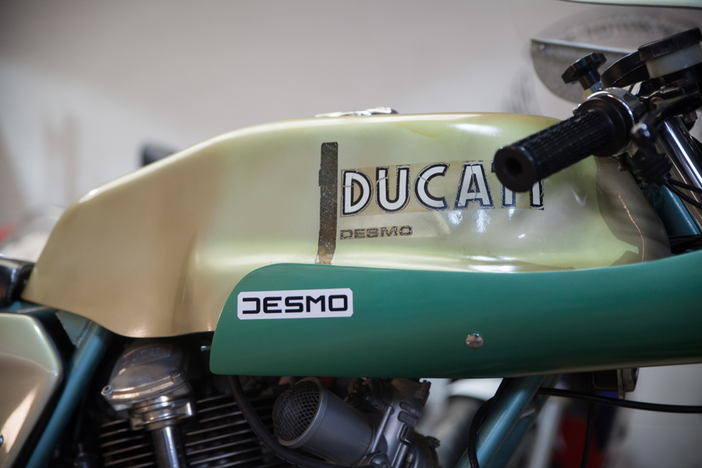 Unrestored Amelia Island 1974 Ducati 750SS green frame