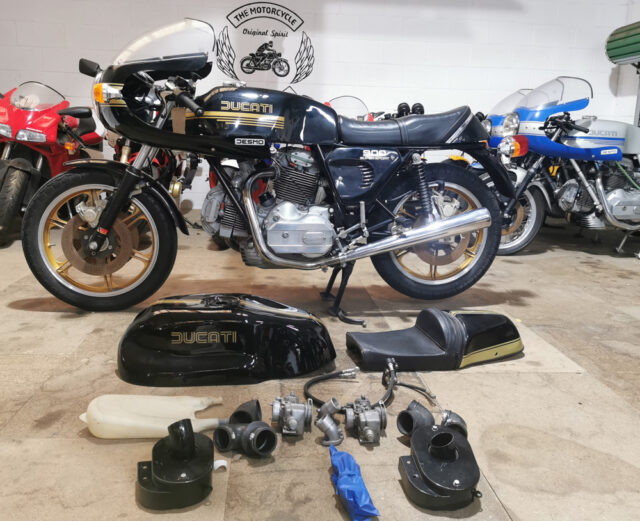 Unrestored 1979 Ducati 900SS black and gold bevel drive