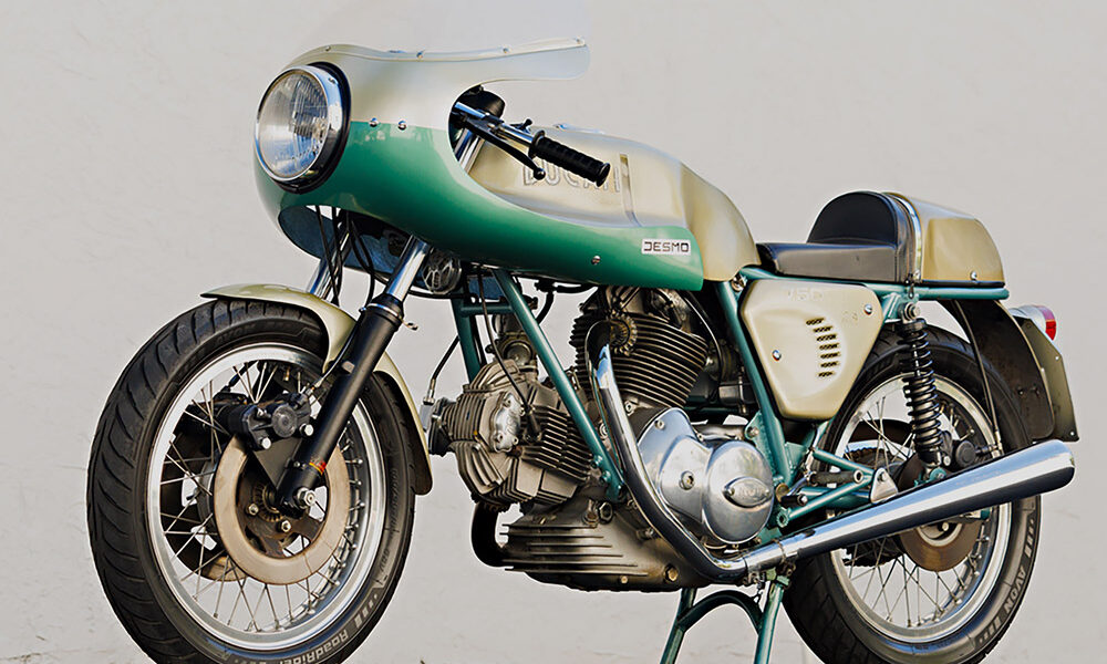 Unrestored 1974 Ducati 750SS green frame