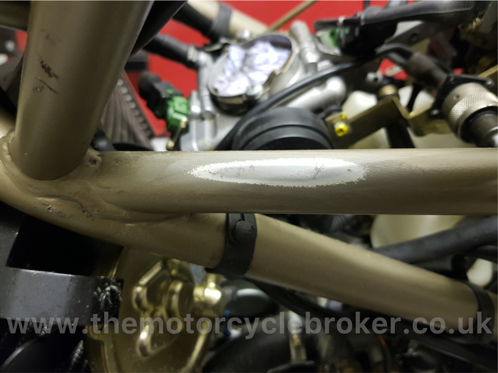 Ducati 916 SP frame paint damage