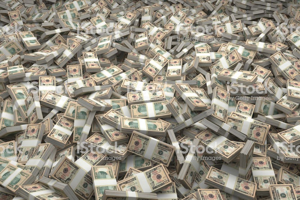 piles of money
